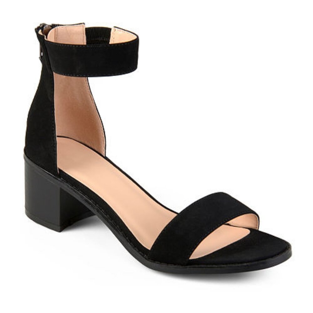 *SALE* Journee Collection Women's Percy Heeled Sandals, Black, 7.5M--0054